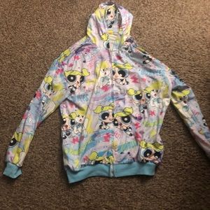 Powderpuff Girls zipped hooded sweatshirt